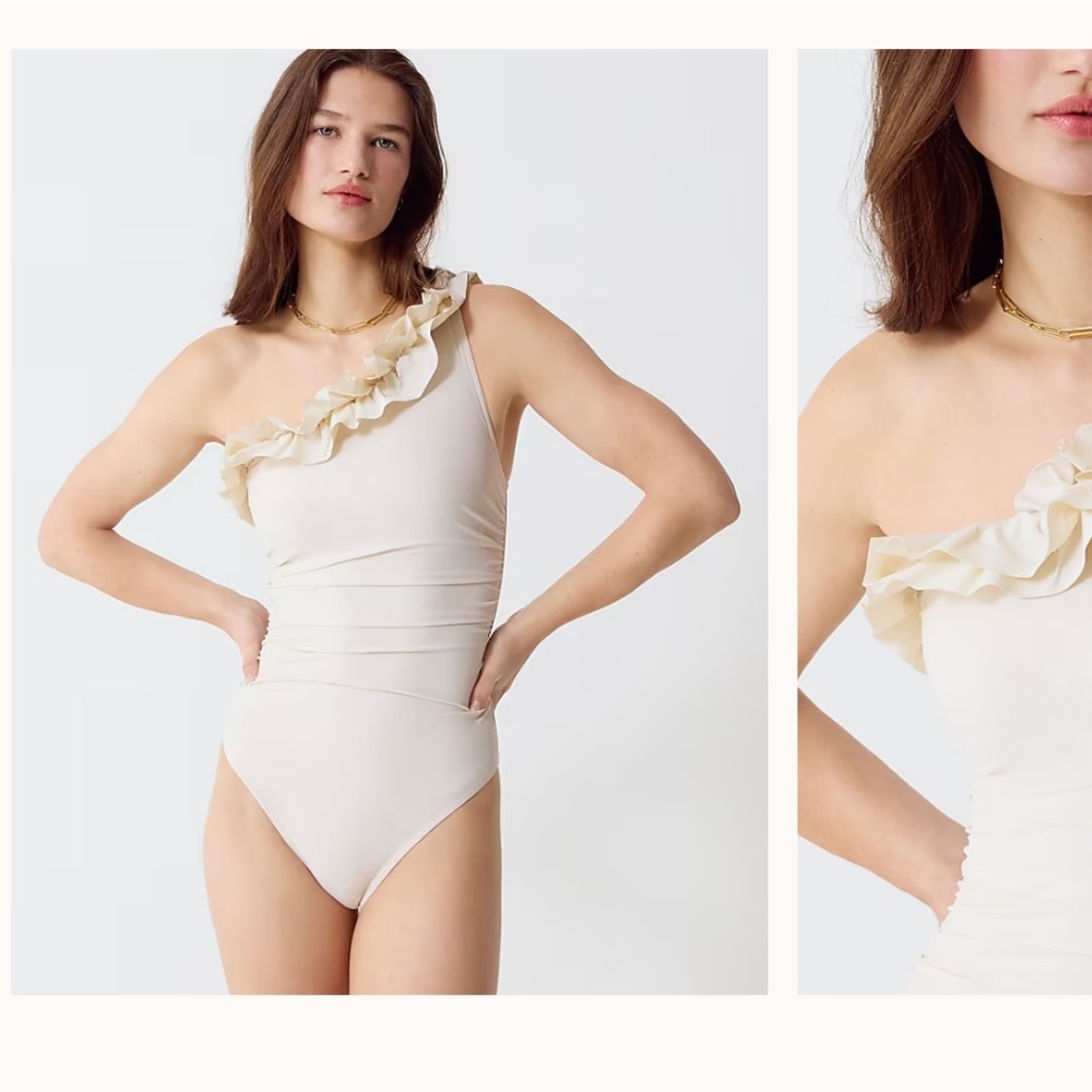 Beautiful J Crew One Shoulder Ruffle Swimsuit